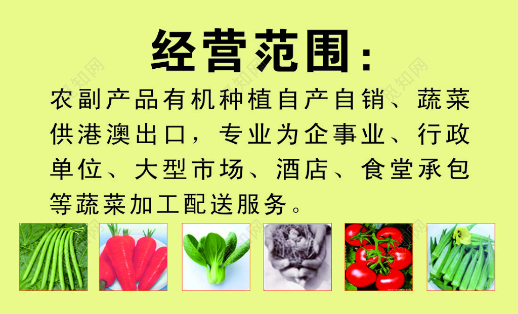 农产品名片自产自销加工配送绿色简约名片设计模板