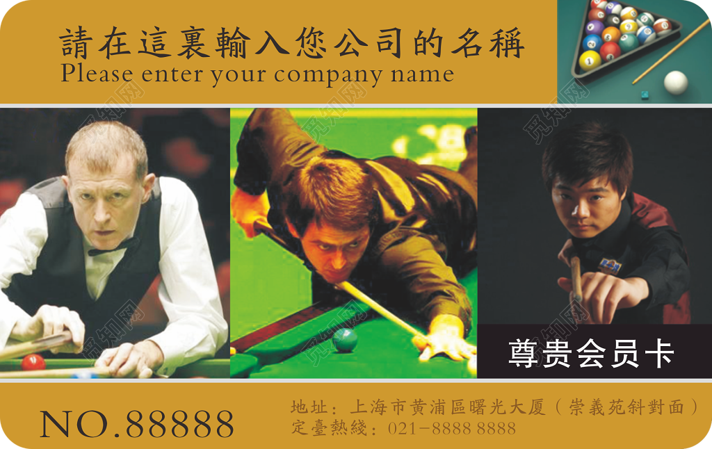 桌球公司会员卡