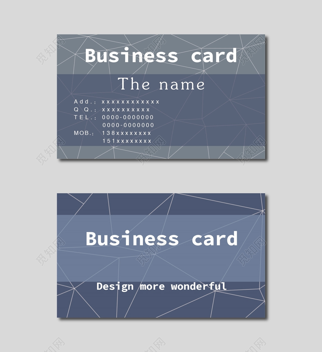 高档名片灰色质感名片点线面排版设计模板