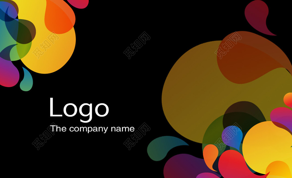高档名片彩色圆圈简约设计印刷类模板
