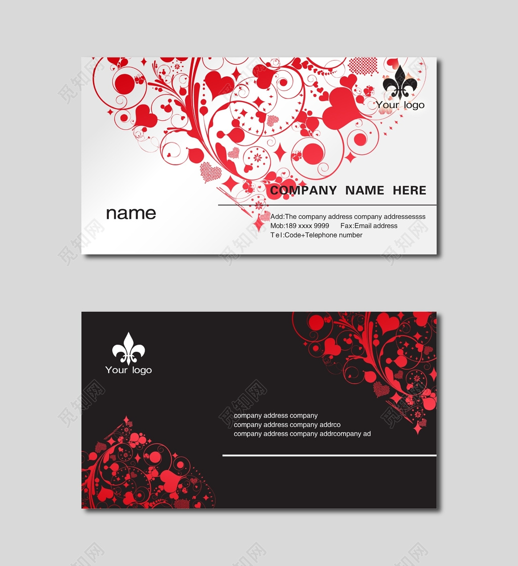 高端名片插画元素设计类元素创意排版设计模板