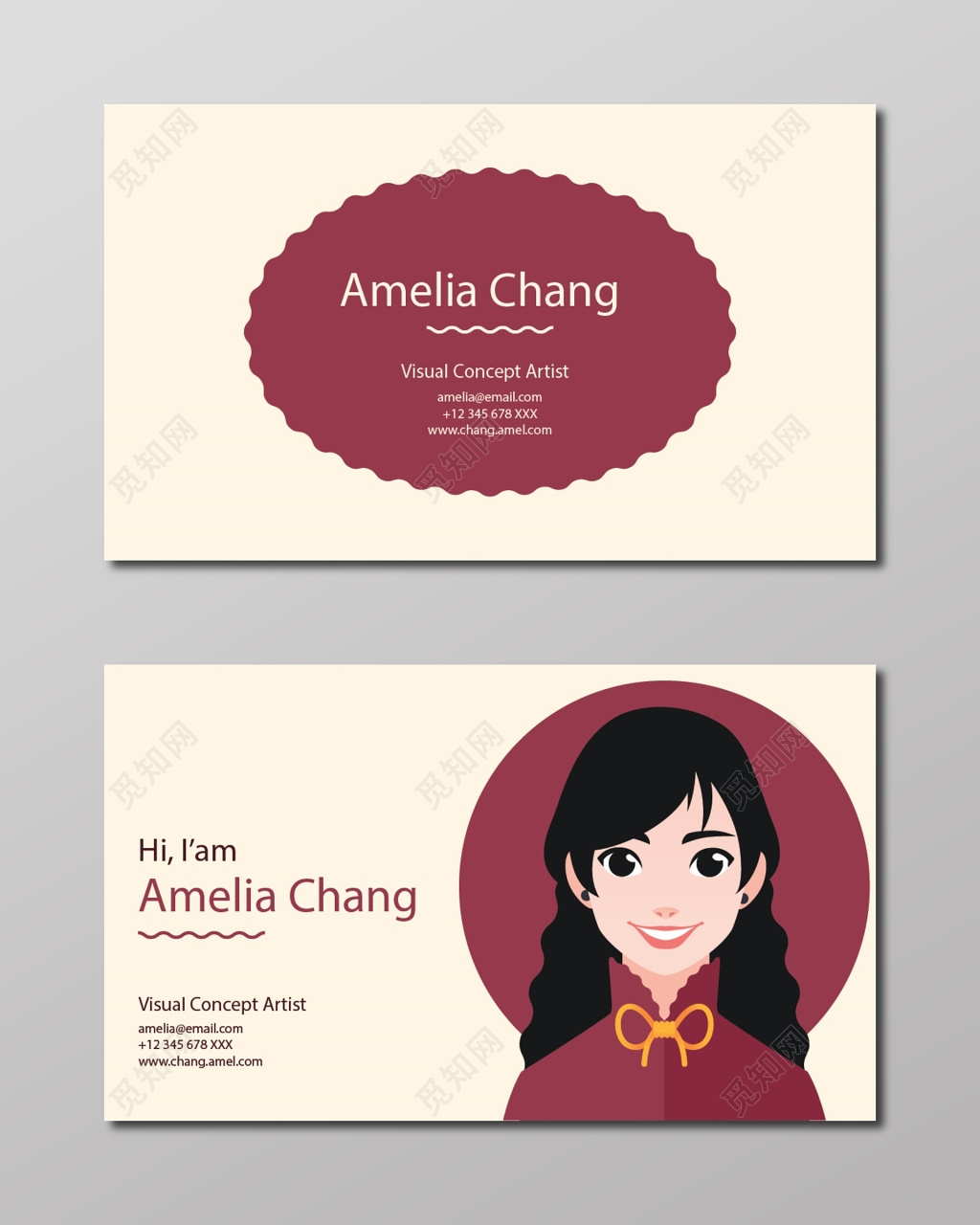 创意名片卡通人物个人名片