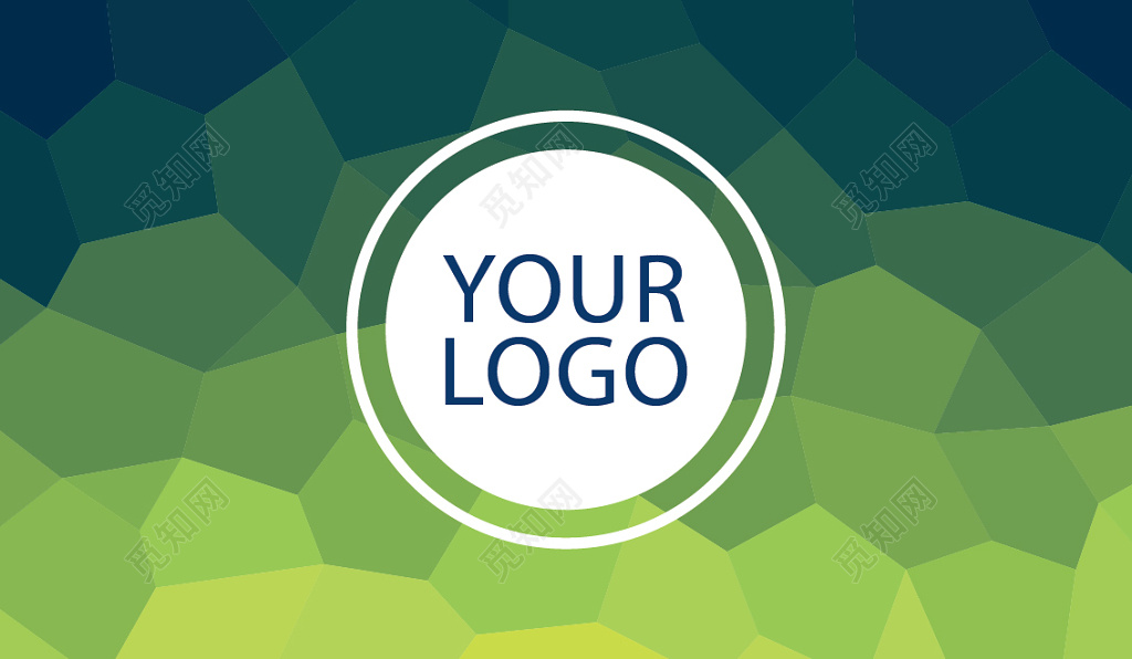 创意名片绿色几何通用名片