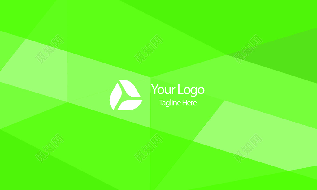 创意名片绿色几何名片设计