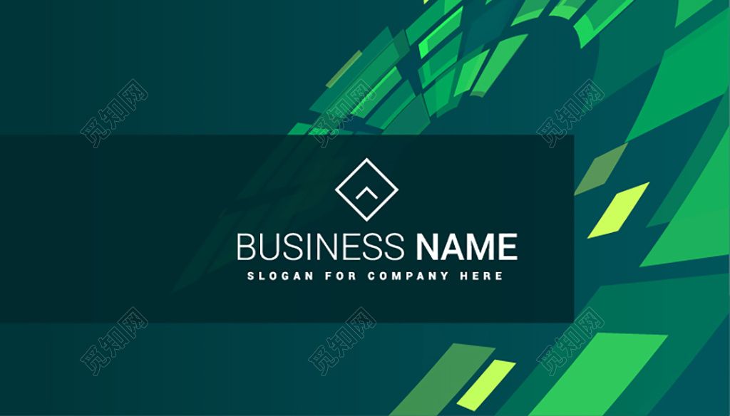 创意名片绿色渐变几何名片