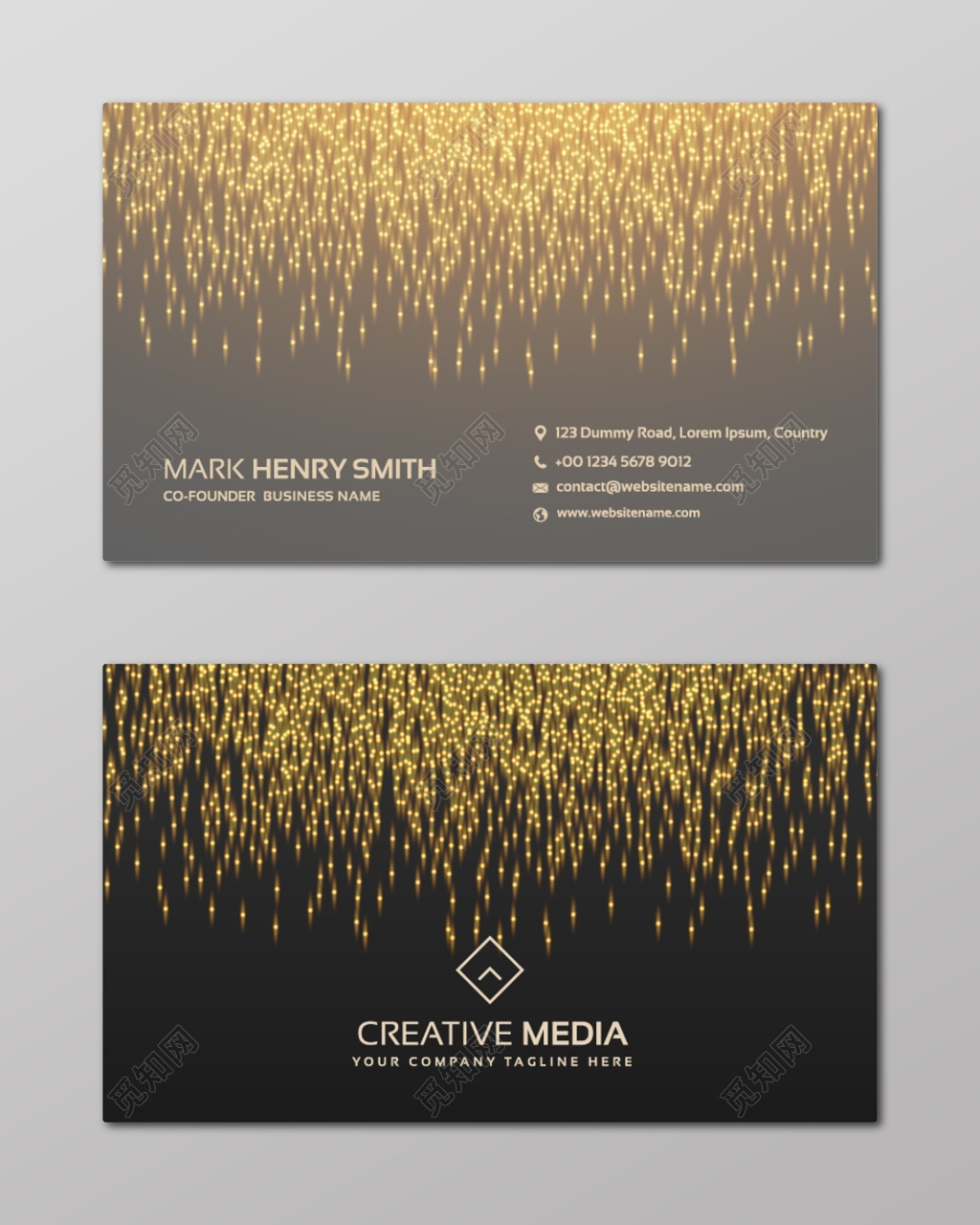 创意名片金色黑底商务名片