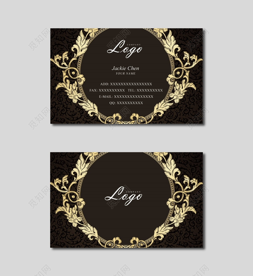 高端名片设计欧美元素简约排版设计