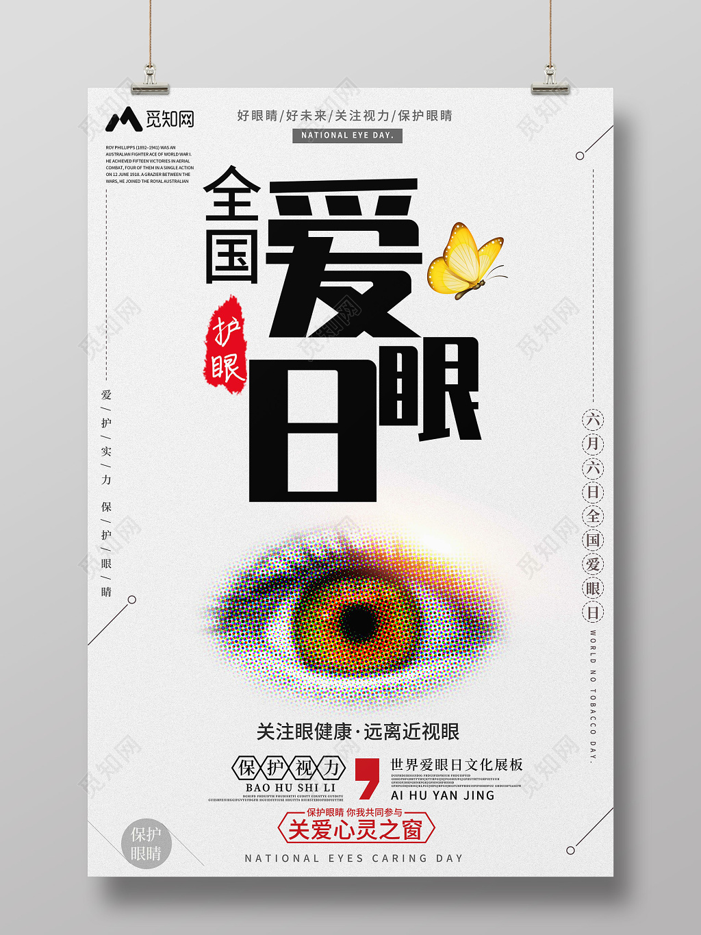 全国爱眼日护目简约风海报