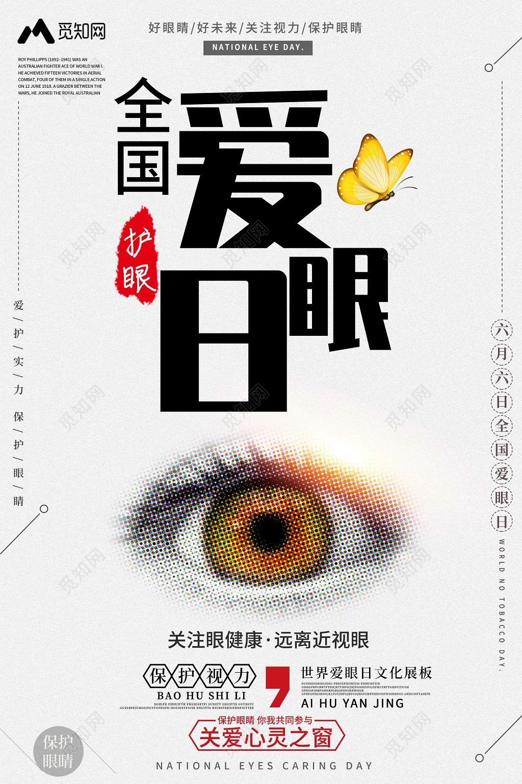 全国爱眼日护目简约风海报