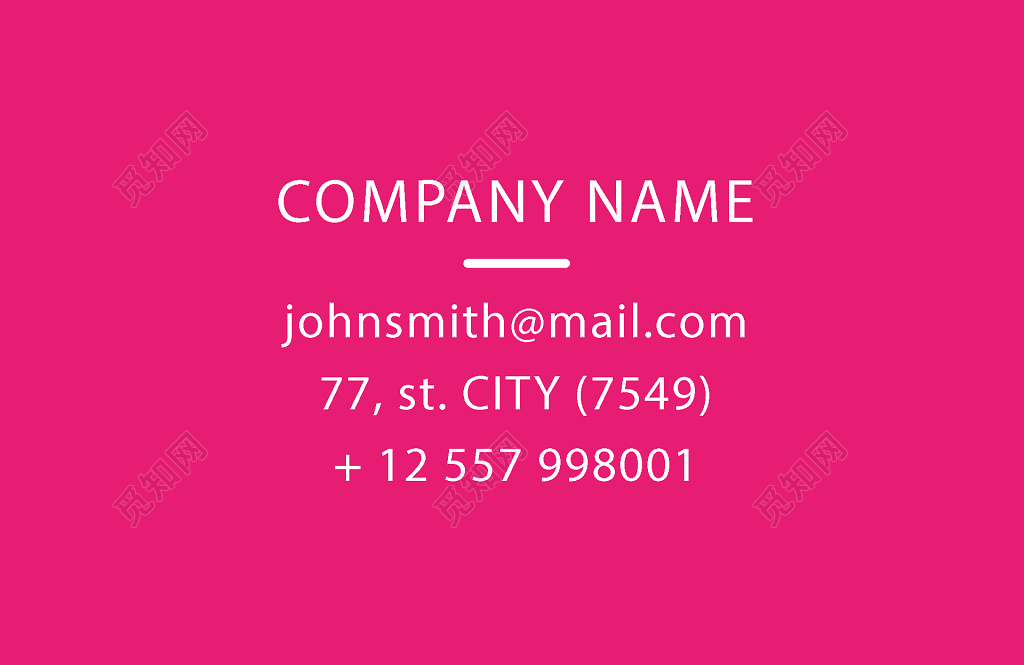 黄色玫红色亮色色彩艺术名片模版