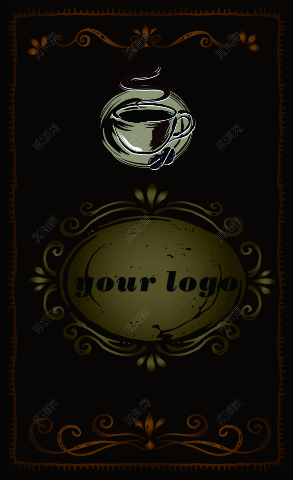 咖啡名片黑色咖啡名片logo