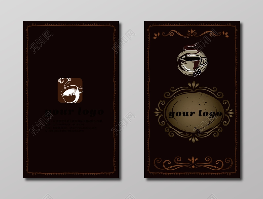 咖啡名片黑色咖啡名片logo