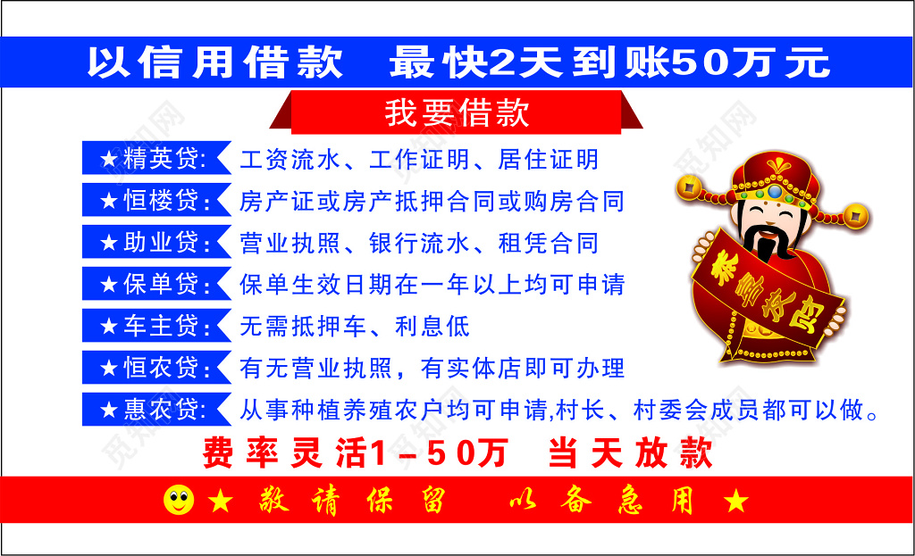 贷款名片白色简约名片