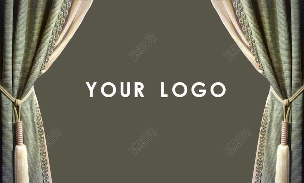窗帘名片简约深棕色英文名片设计模板