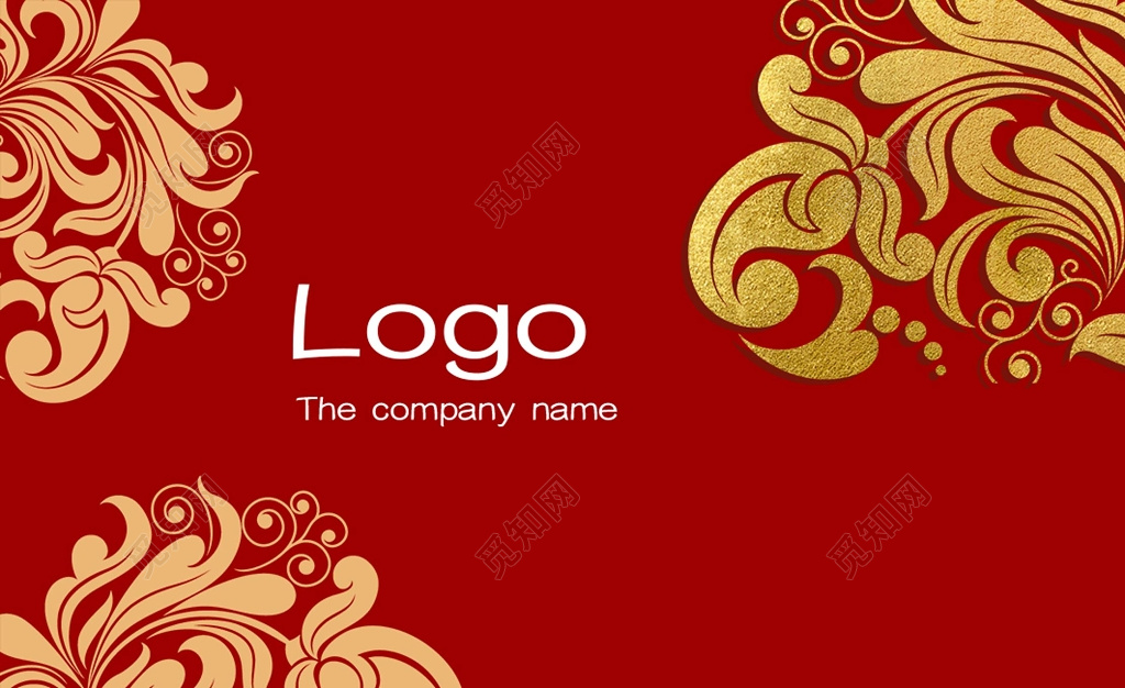 高端大气红色白色欧式名片