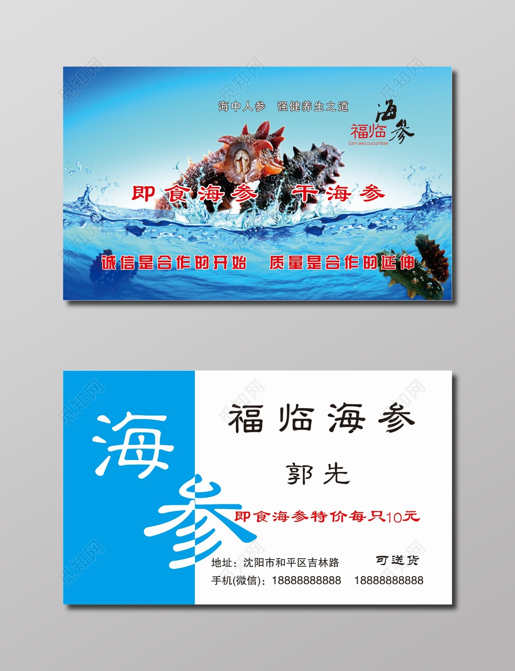 海参名片干货海参名片