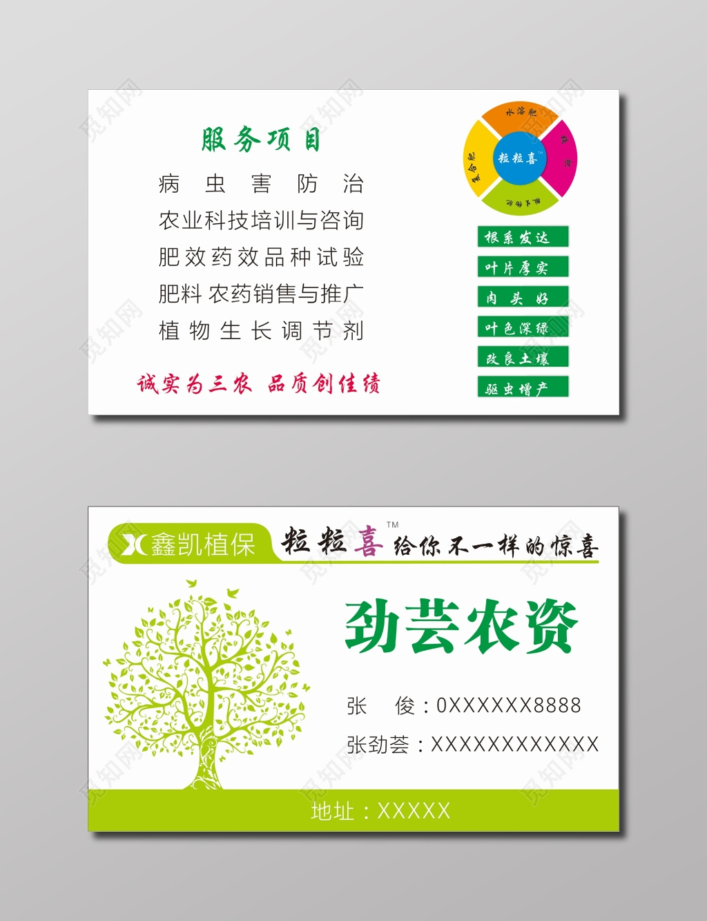 农资产品名片大树素材名片
