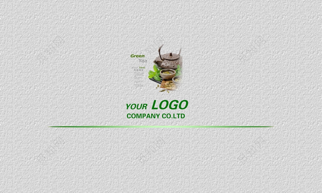 简约经典灰色商务茶叶名片