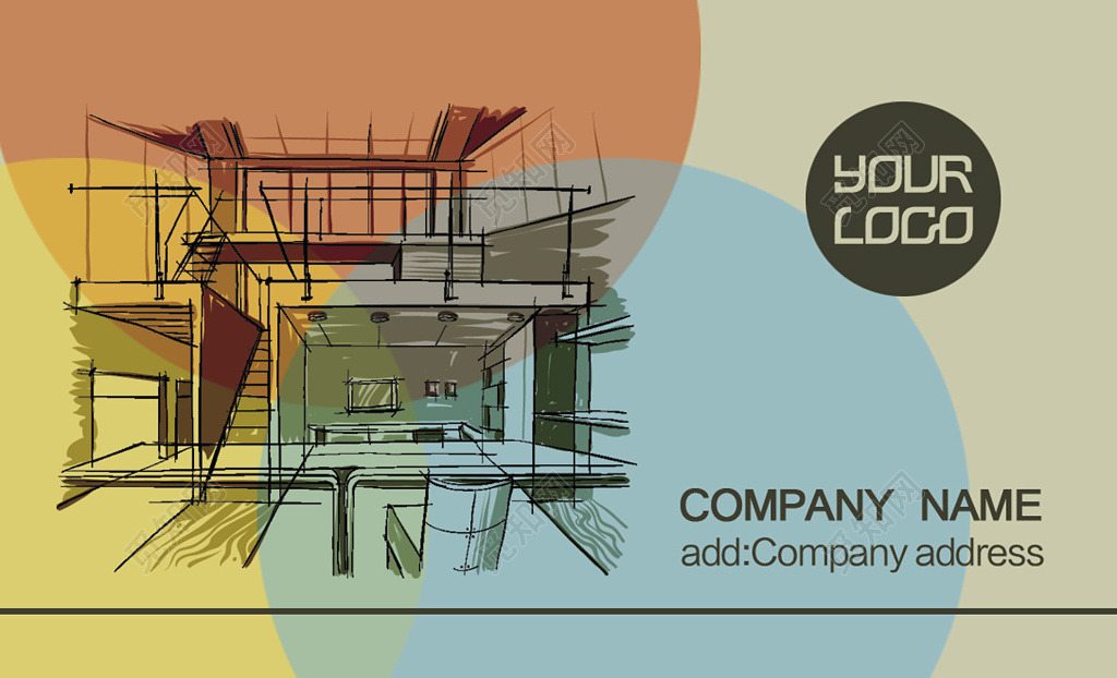 时尚酷炫风彩色商务个人家装名片