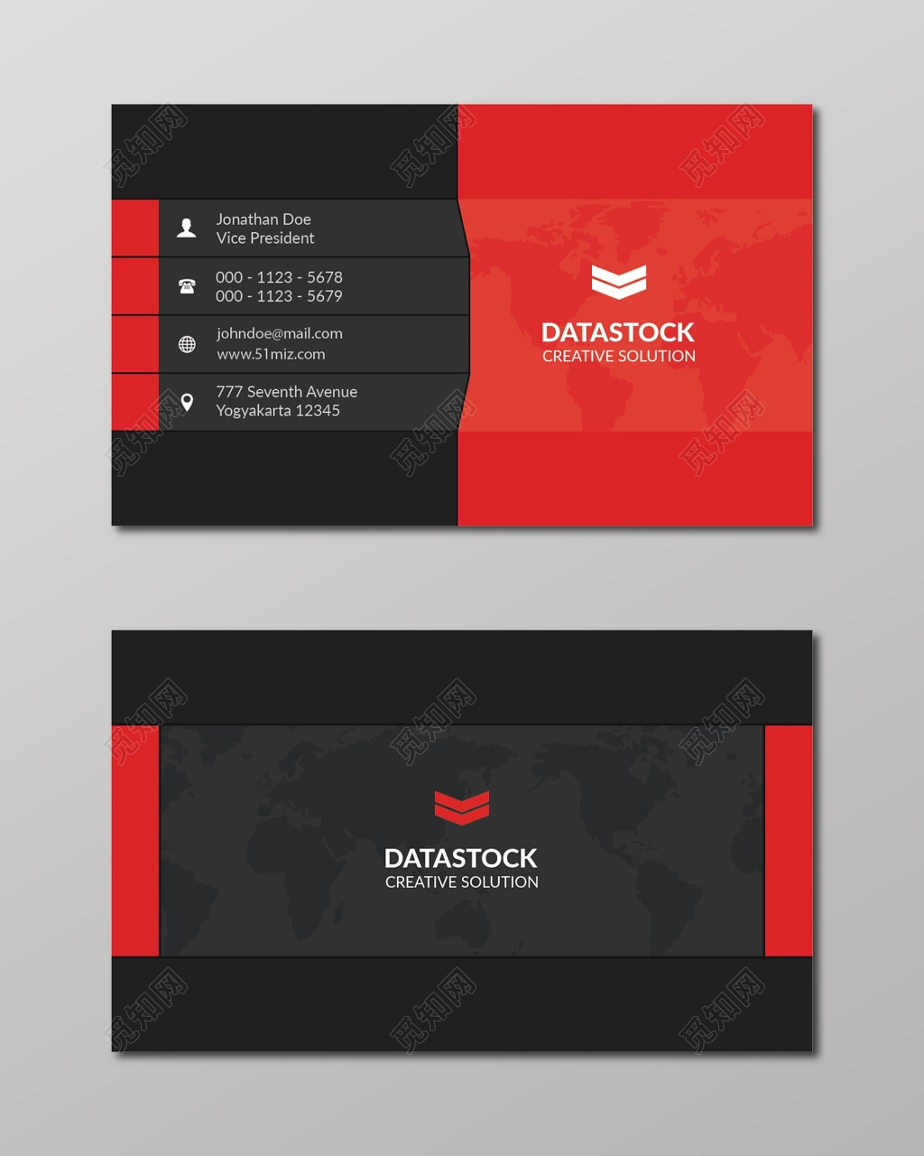 简约时尚黑色商务名片