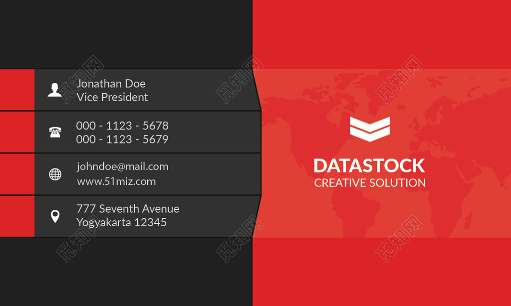 简约时尚黑色商务名片