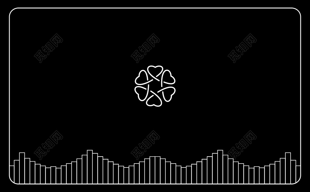 房地产名片高档社区简约黑白名片设计模板