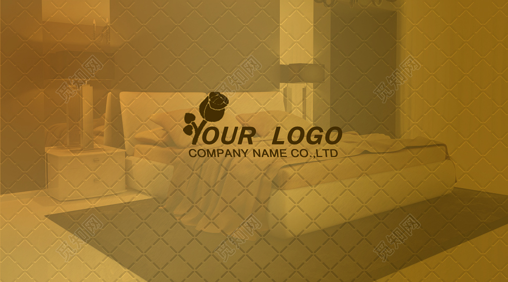 暗黄素雅个体宾馆名片