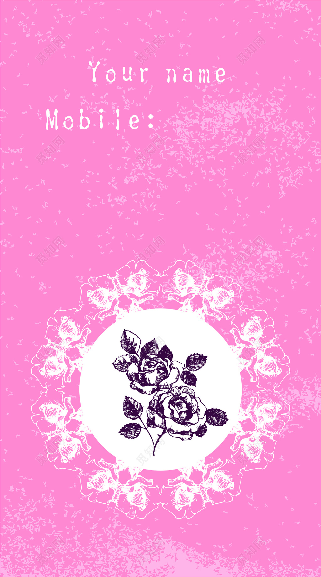 婚庆婚介名片玫瑰花背景名片