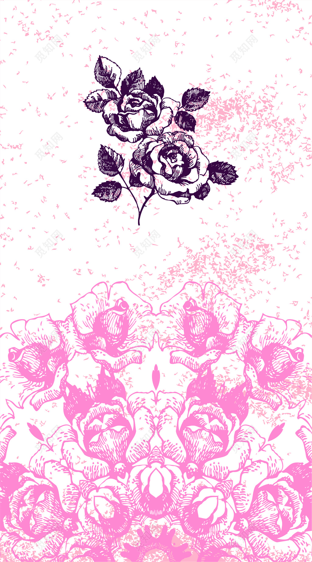 婚庆婚介名片玫瑰花背景名片