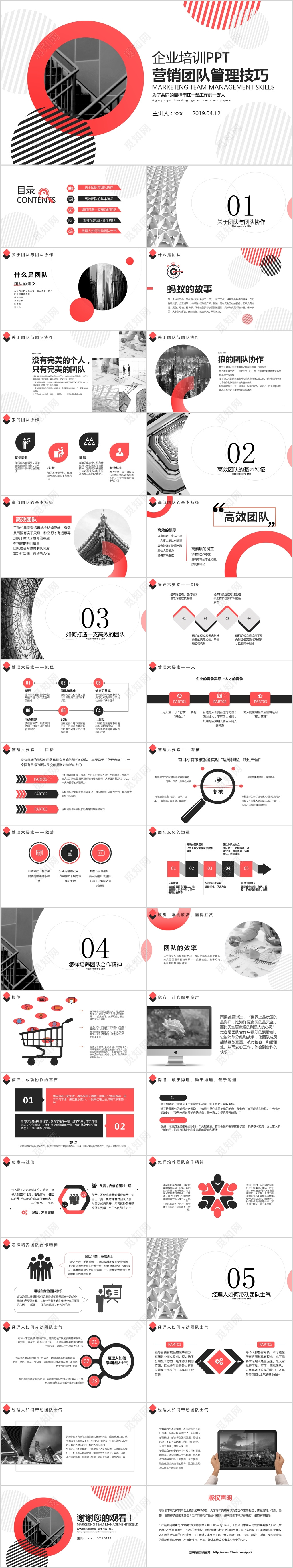 简约大气企业培训之营销团队管理技巧PPT