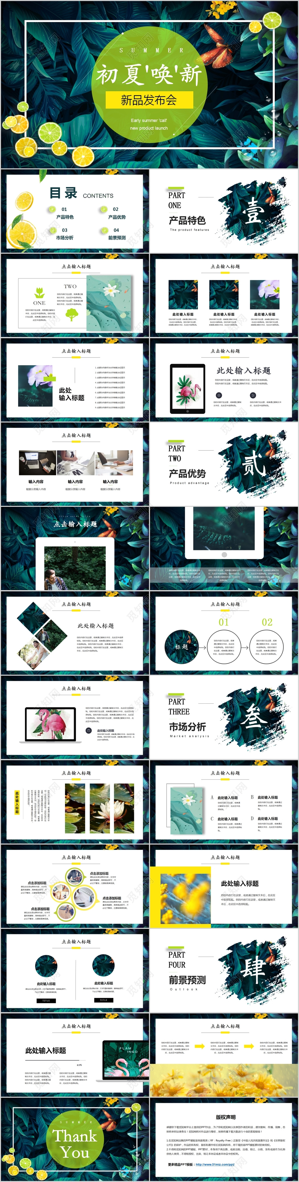 繁盛花朵初夏唤新新品发布会PPT