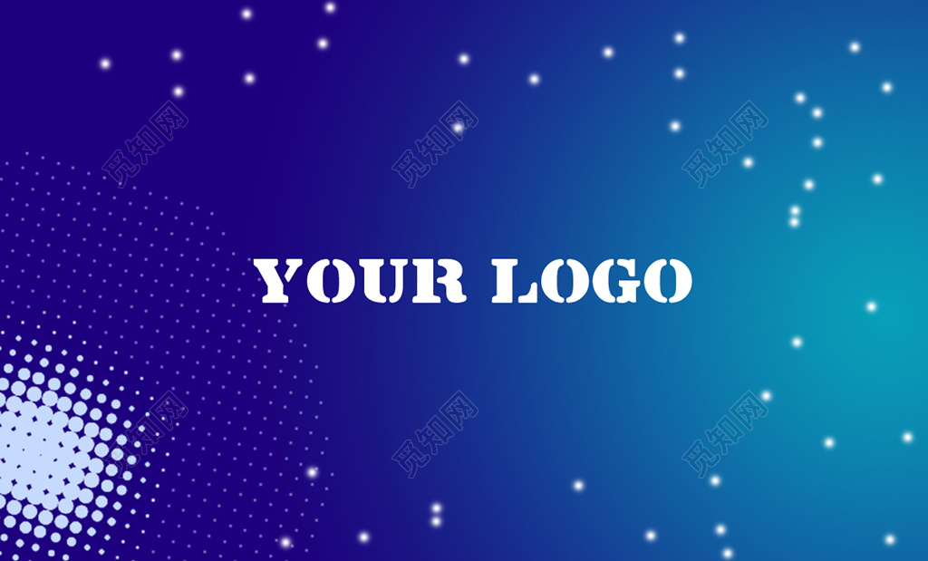 高端简约蓝色个人商务渐变名片