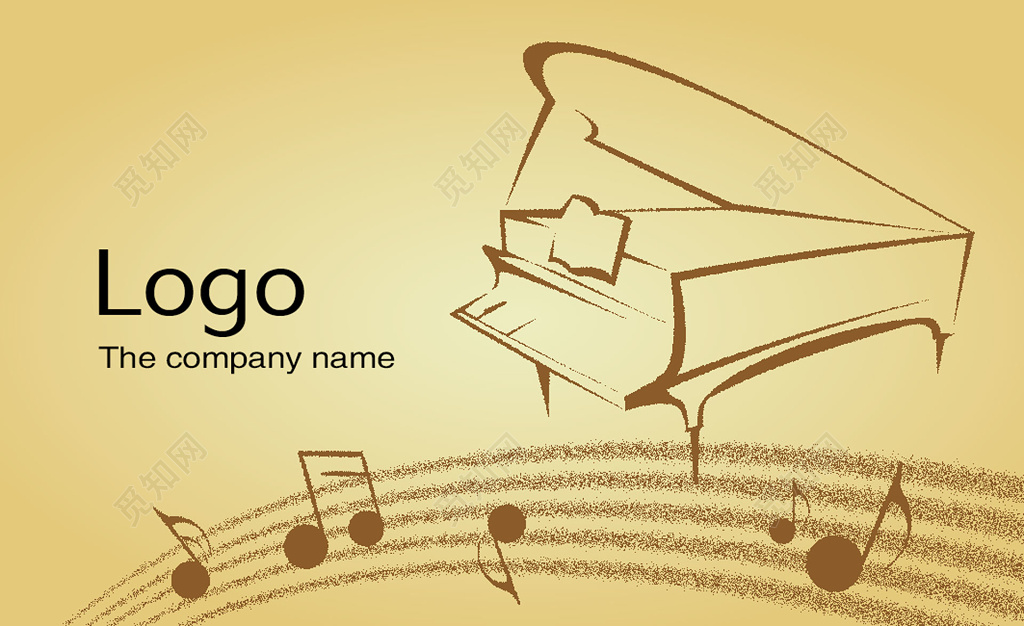 钢琴名片简约英文人物介绍名片设计模板