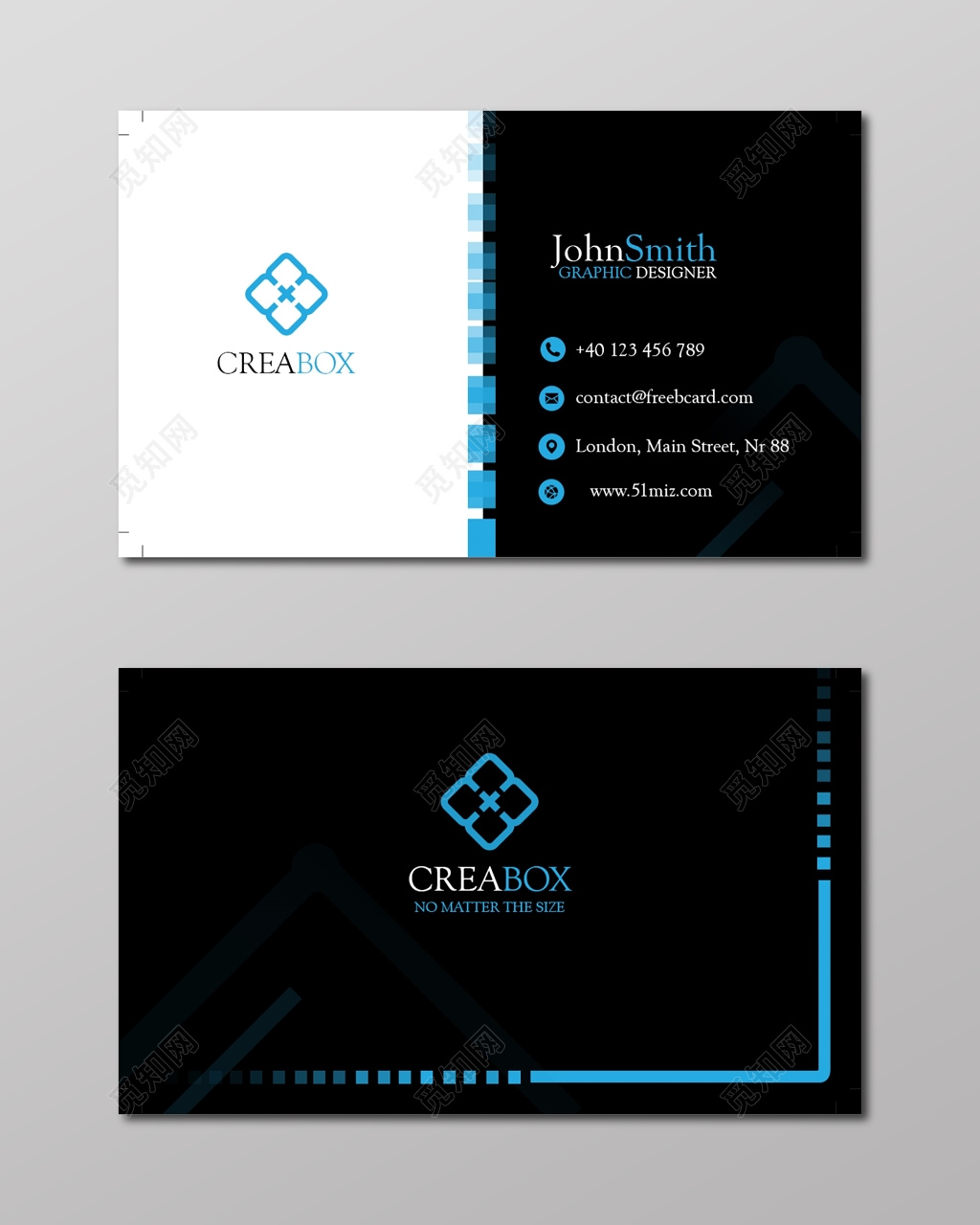 商务名片黑色炫酷名片设计模板