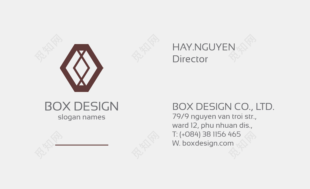 简约时尚棕白两色商业名片设计模板