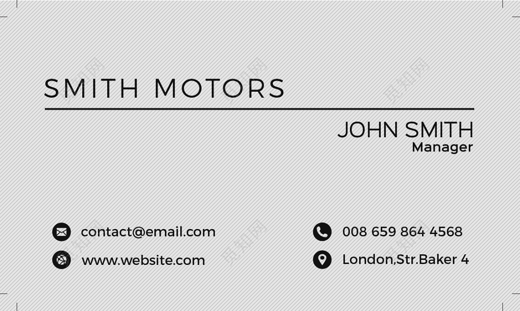 极简灰色个人修车名片