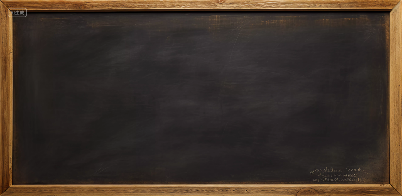 带木制边框的空白大黑板绿色黑板开学季教室校园老师用来给学生上课教育的黑板