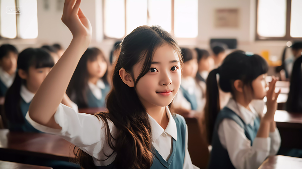 学生课堂发言举手校园教育开学季