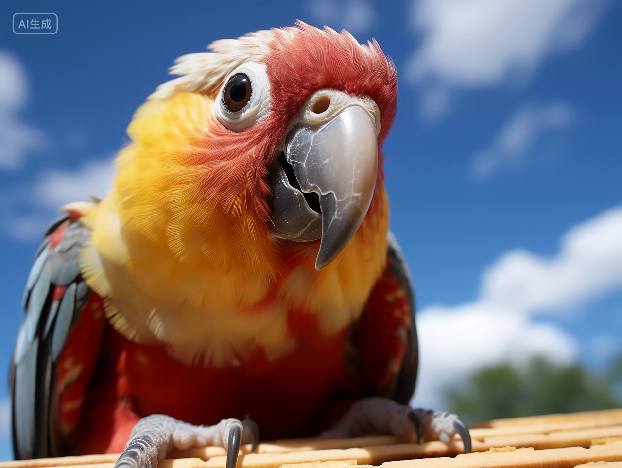 大自然野生动物禽类鸟类色彩鲜艳的鹦鹉拥有五颜六色漂亮的羽毛