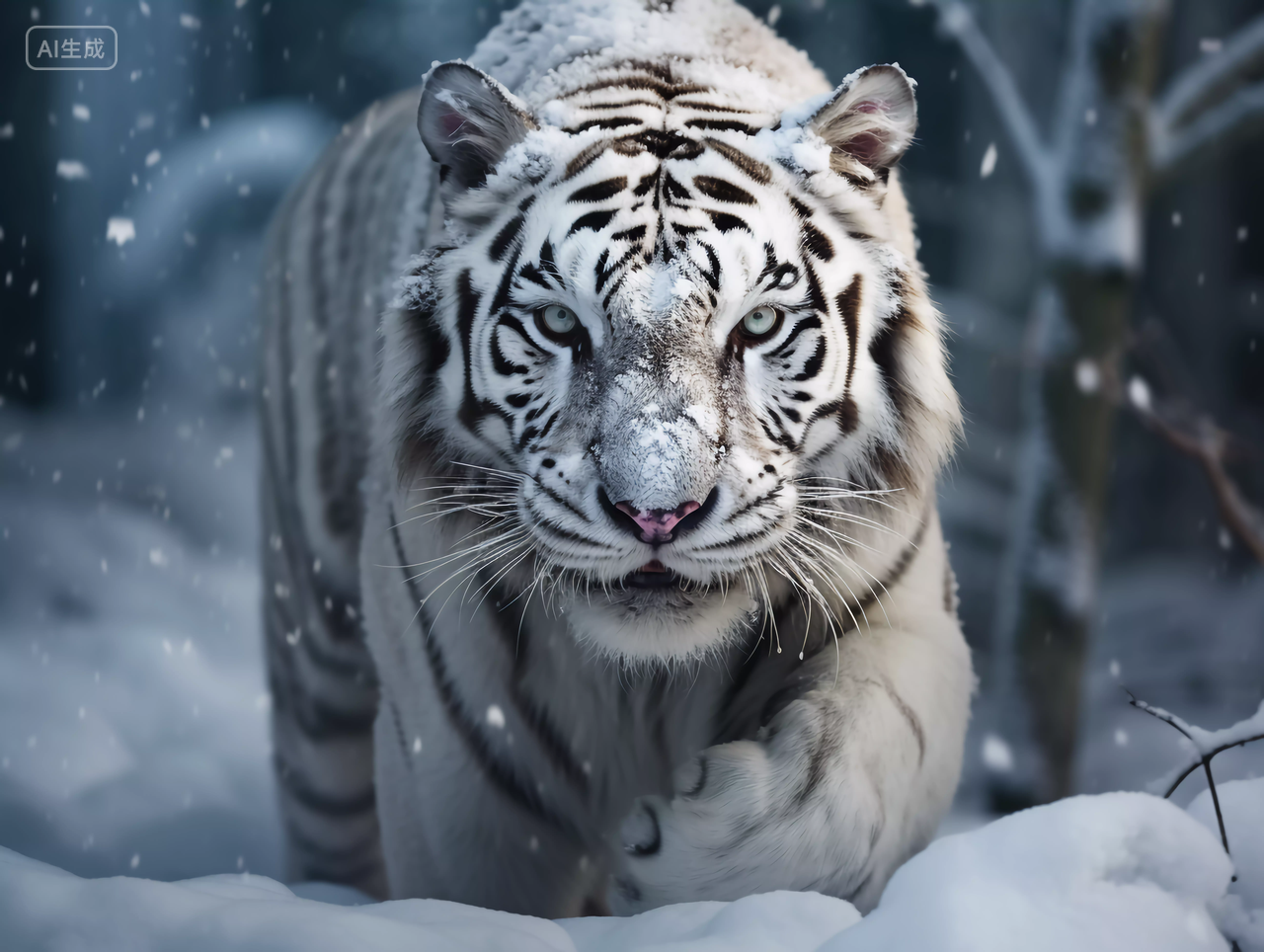 大自然自然荒野区野生动物气势威严的老虎