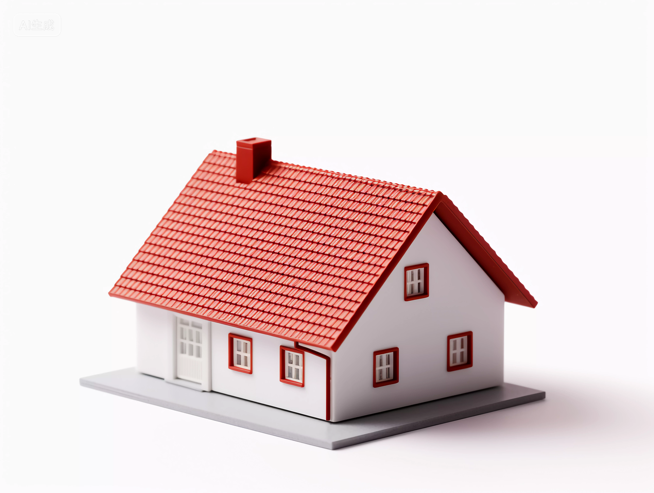 白色背景上的房子模型红房顶房子房屋居住房地产摩天大楼都市风景