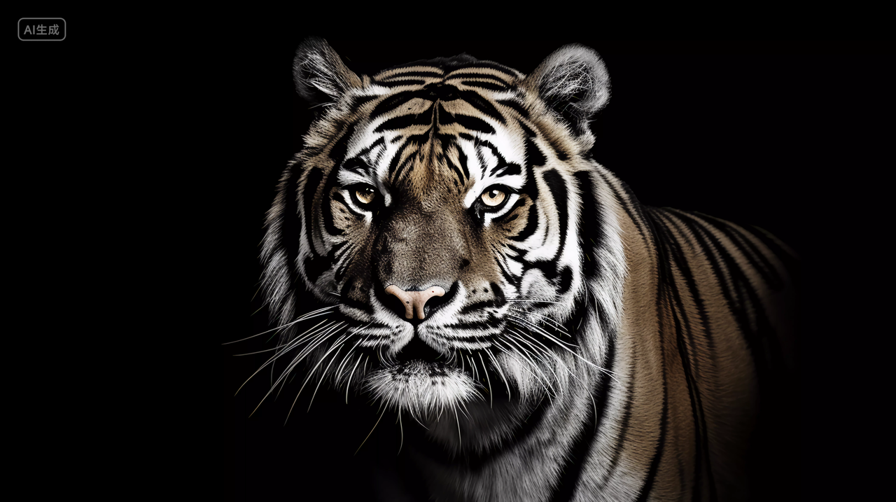 大自然自然荒野区野生动物气势威严的老虎