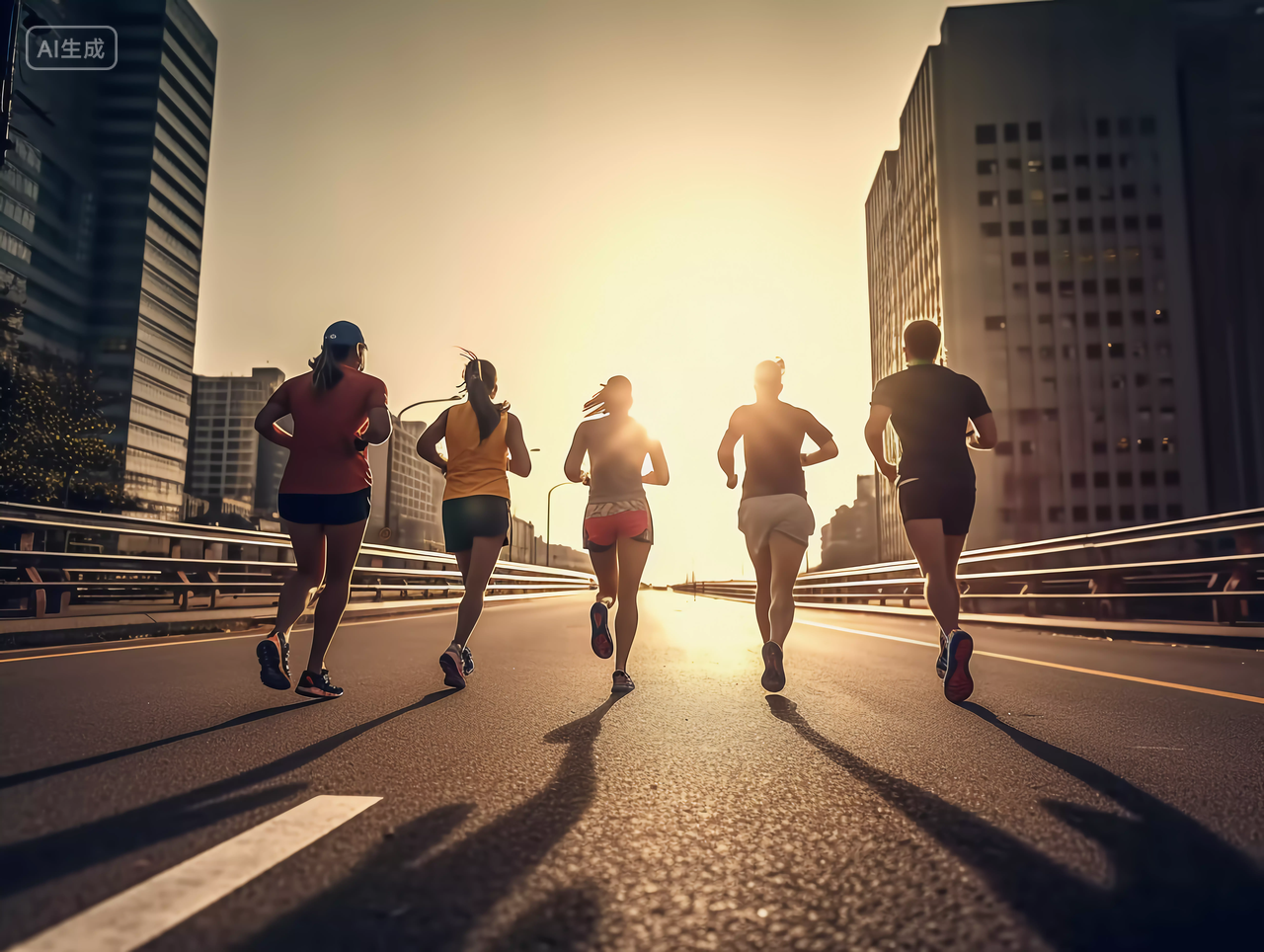 一群人在道路上跑步全民运动运动方式锻炼身体健身健康生活健康生活理念