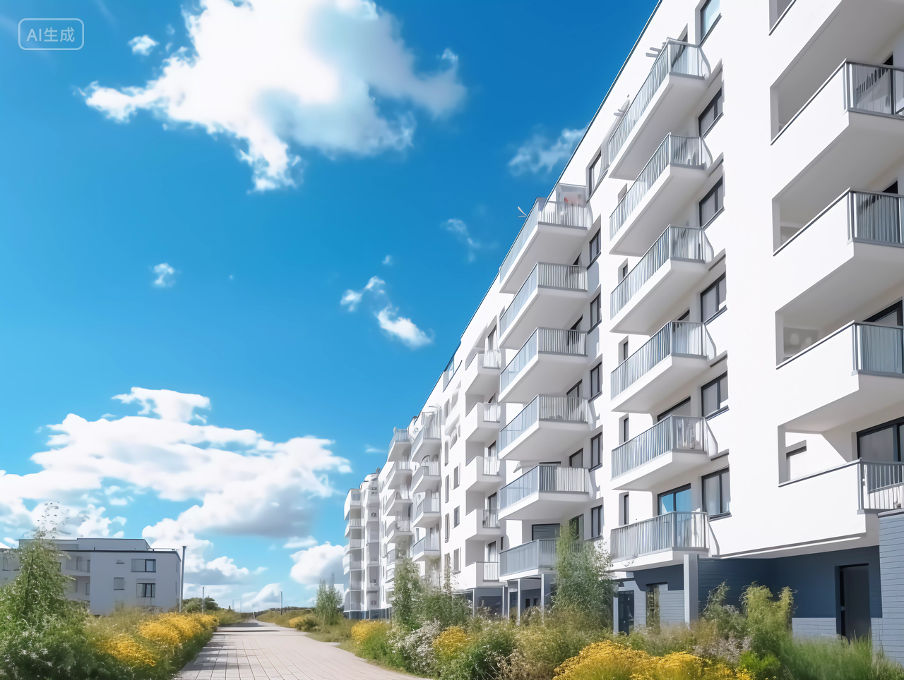 现代住宅大楼小区公寓仰视房子高楼大厦房屋居住房地产摩天大楼都市风景