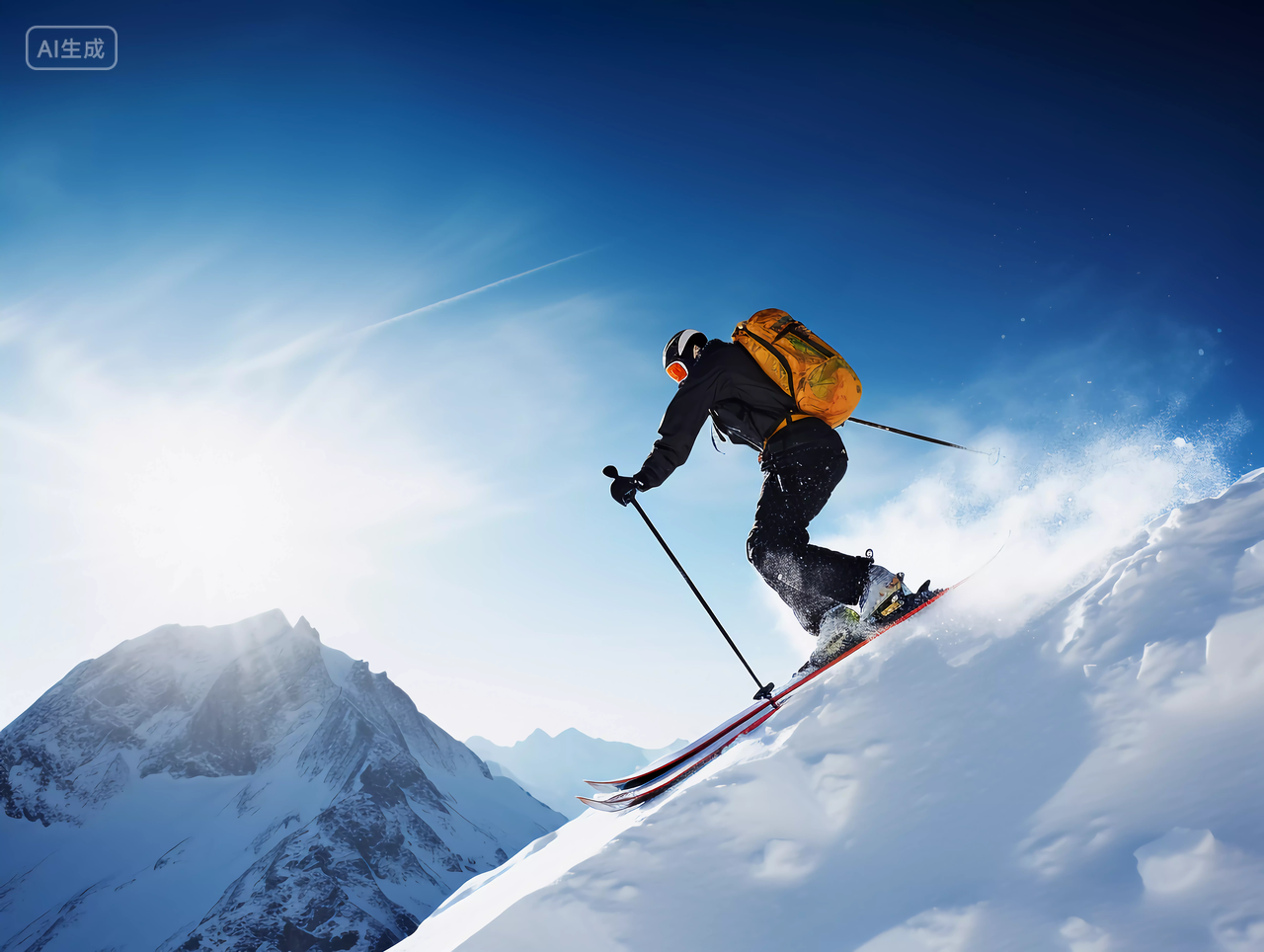 户外极限运动雪山滑雪运动方式锻炼身体健身健康生活健康生活理念