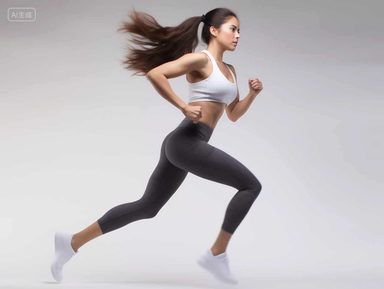 青年女人运动动作姿势棚拍运动方式锻炼身体健身健康生活健康生活理念