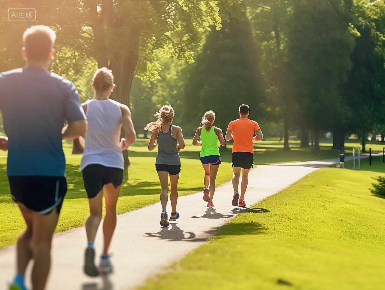 一群人在公园跑步全民运动运动方式锻炼身体健身健康生活健康生活理念