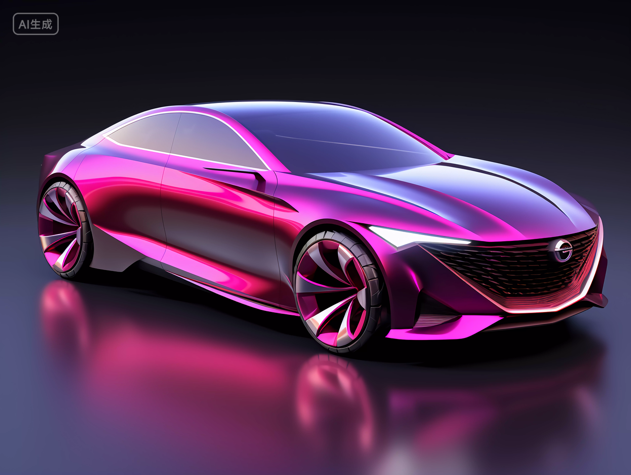 经典黑色汽车跑车霓虹灯特效未来感科技汽车