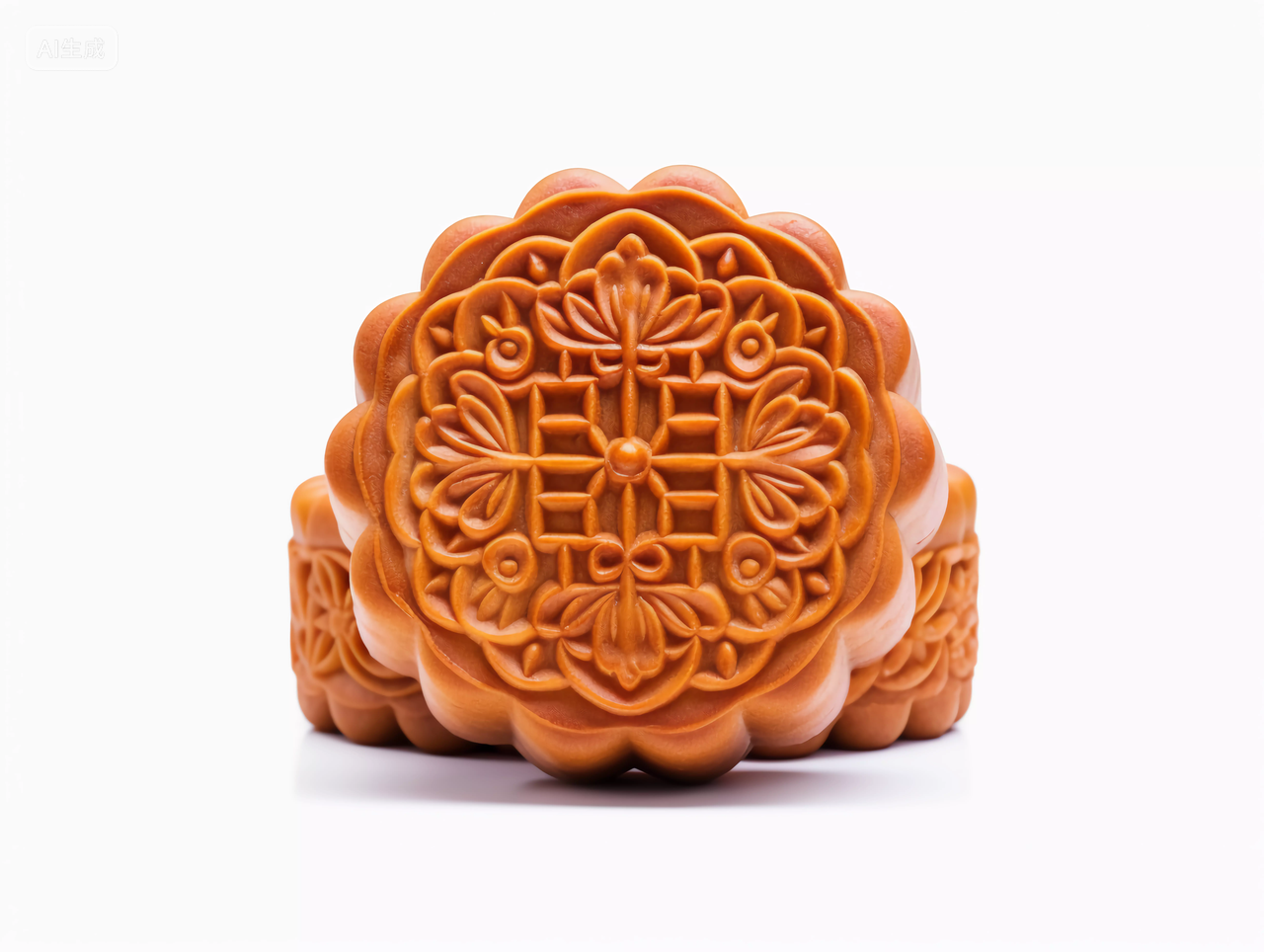 月饼产品白底图中秋圆月中国传统节日八月中秋节糕点配图美食