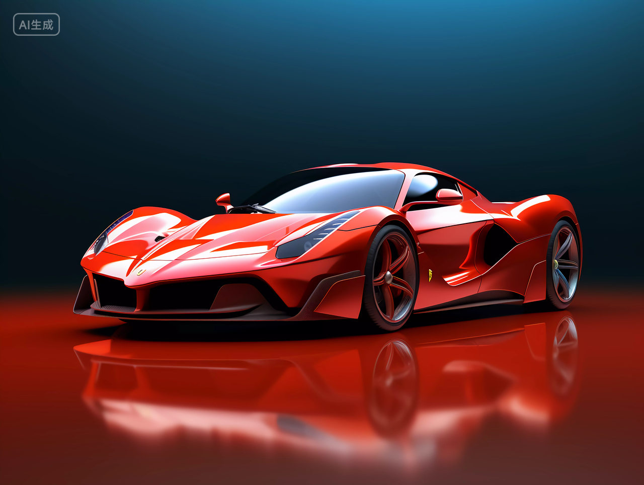 科技概念未来感红色跑车红色赛车汽车科技汽车